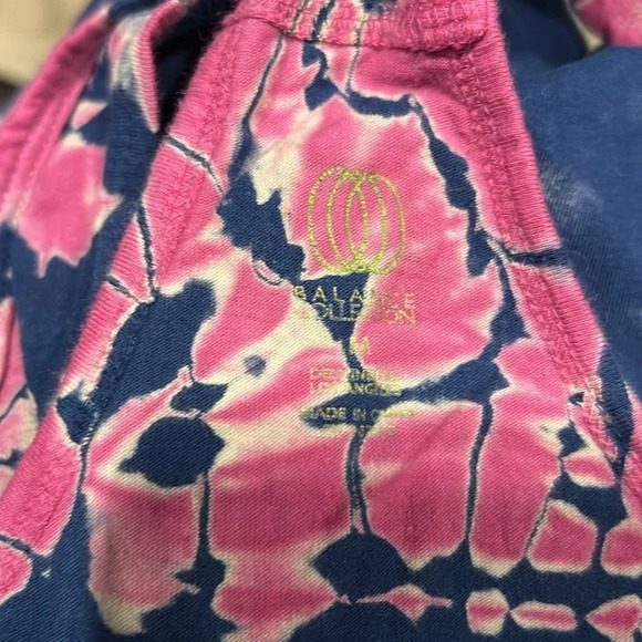 Balance Collection Women’s Tie Dye Racerback Blue & Pink Tank Top Size Medium - Picture 7 of 8